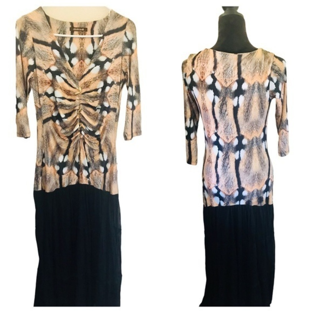 Roberto Cavalli Animal Print Maxi Dress Size Large